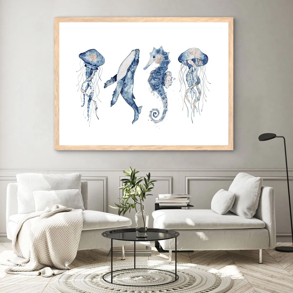 Poster in einem Rahmen aus heller Eiche - Meereswunder - 70x50 cm