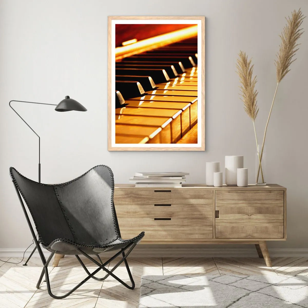 Poster in einem Rahmen aus heller Eiche - Endlose Möglichkeiten - 70x100 cm