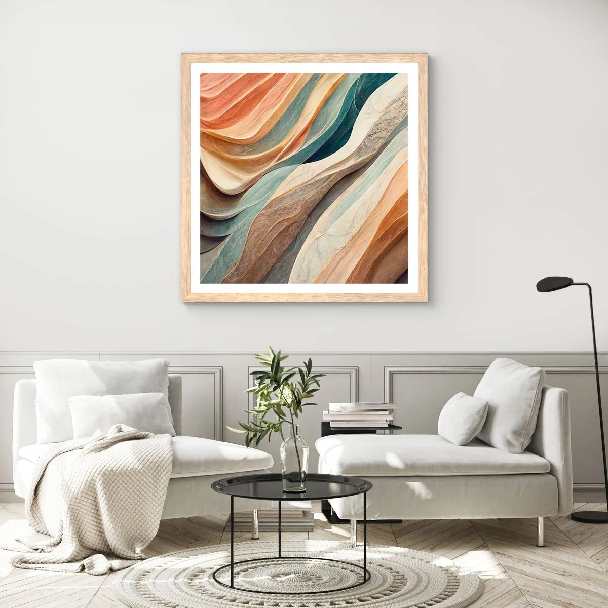 Poster in einem Rahmen aus heller Eiche - Moment vor der Veränderung - 60x60 cm