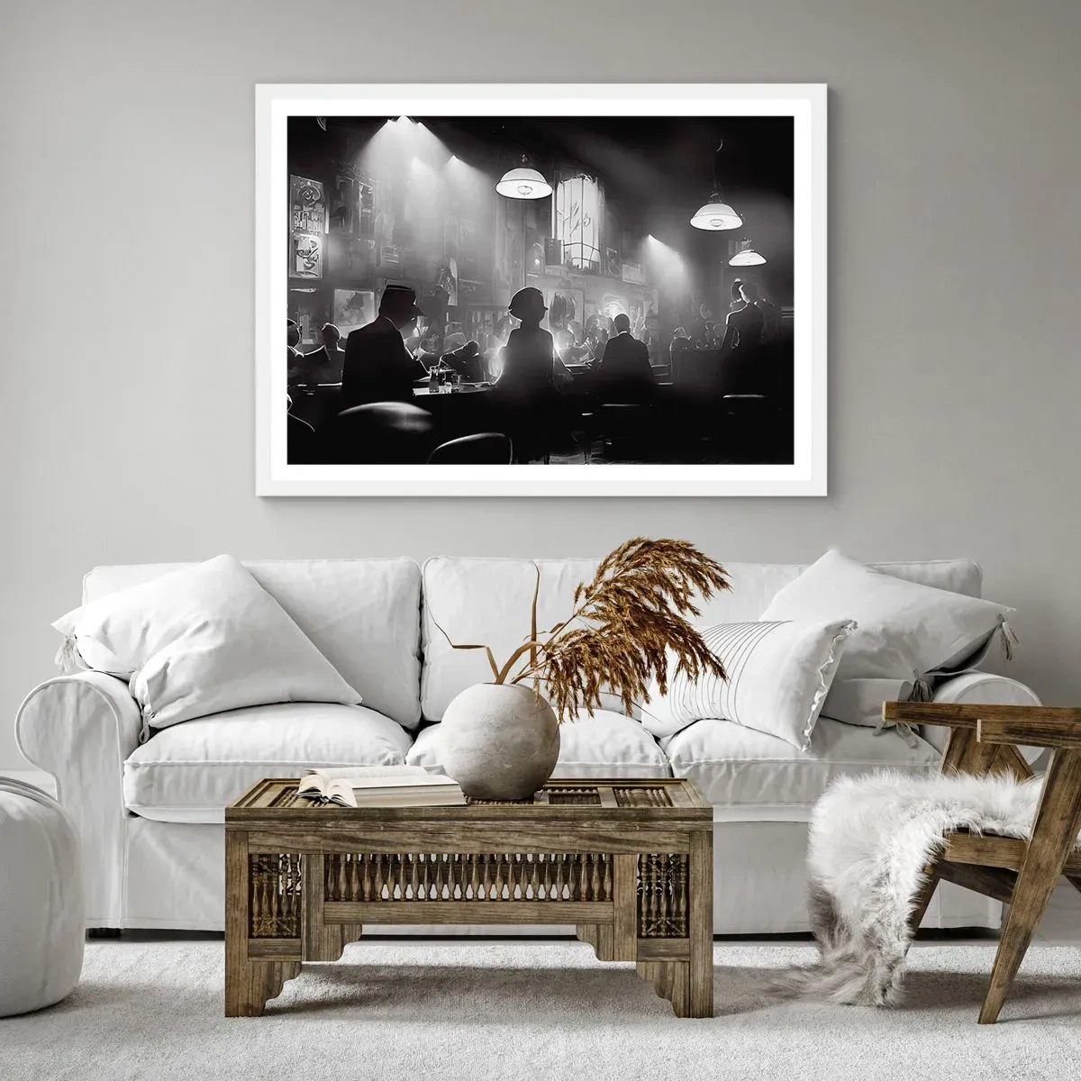 Poster in einem weißen Rahmen - In Jazz-Atmosphäre - 91x61 cm