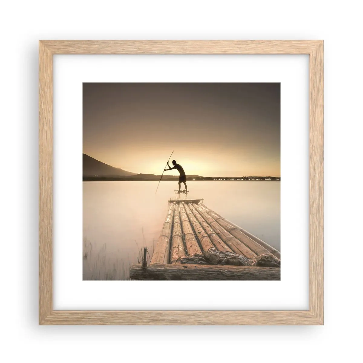 Poster in einem Rahmen aus heller Eiche - Vor dem schlafen gehen - 30x30 cm