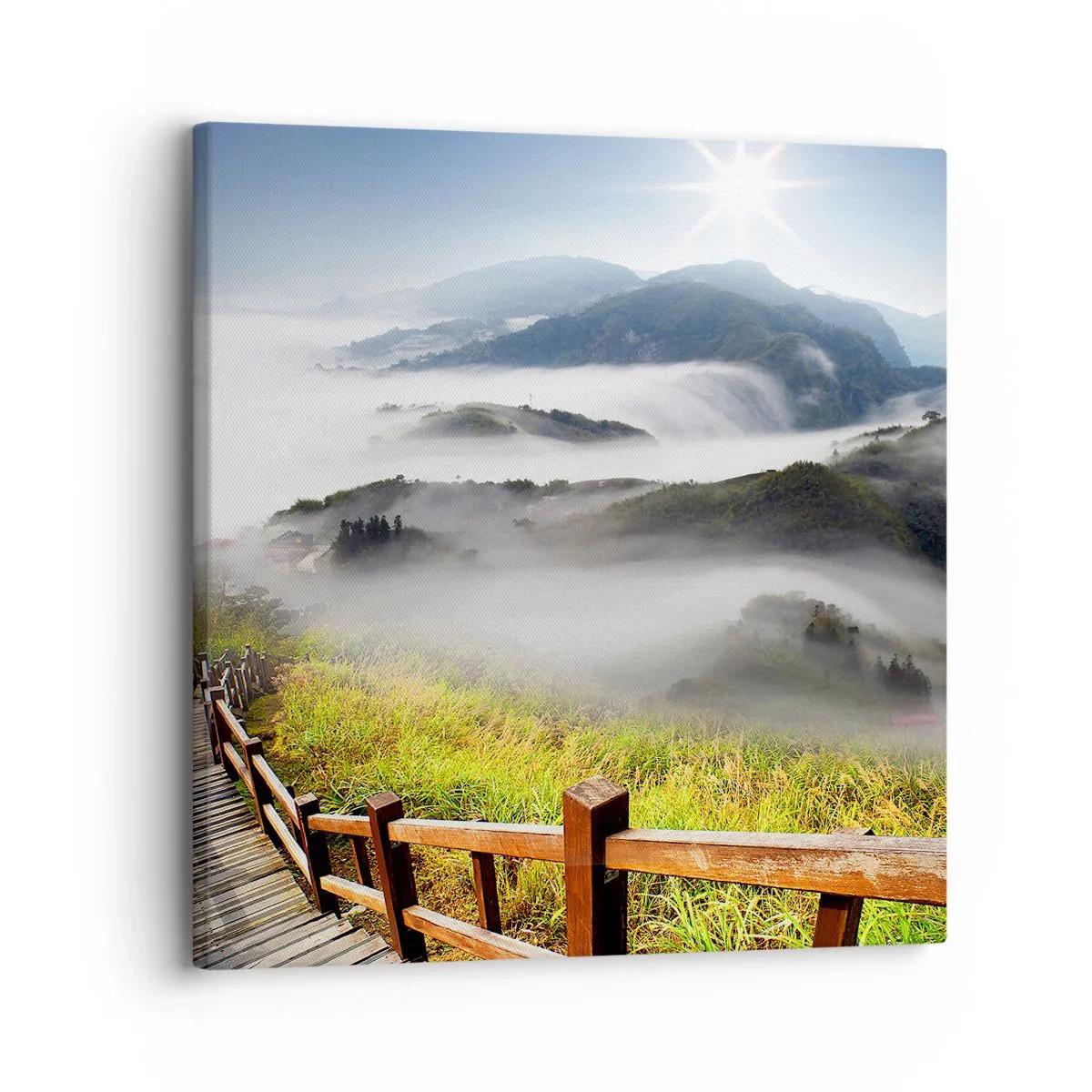 Bild auf Leinwand - Leinwandbild - Gewebt aus Lichtschein und Nebel - 30x30 cm