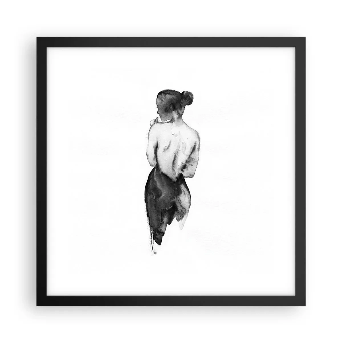 Poster in einem schwarzem Rahmen - Bei ihr verschwindet die Welt - 40x40 cm