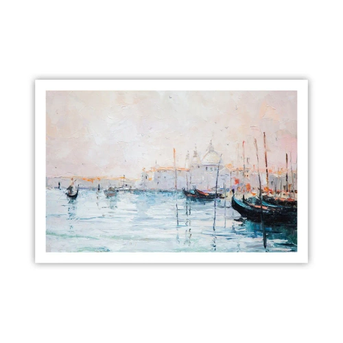 Poster - Hinter dem Wasser, hinter dem Nebel - 91x61 cm