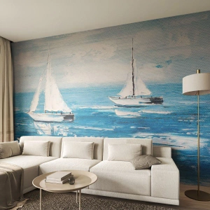 Selbstklebende Fototapete Deluxe Sticker - Mit Freund an der Seite - Landschaft, Segelboote, Nautisch - 400x280 cm
