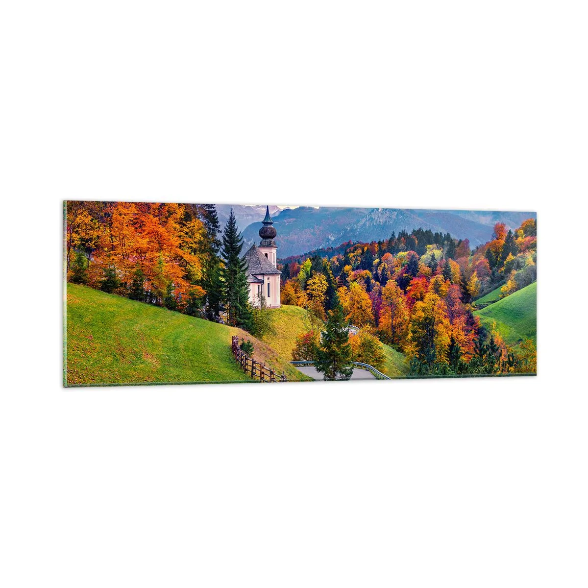 Glasbild - Bild auf glas - Landschaftsartige Malerei - 90x30 cm