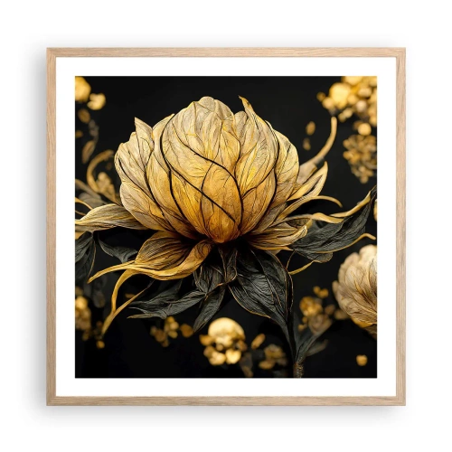 Poster in einem Rahmen aus heller Eiche - Subtile Zerbrechlichkeit - 60x60 cm