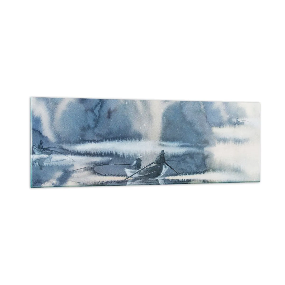 Glasbild - Bild auf glas - Angler in ihrem Paradies - 90x30 cm