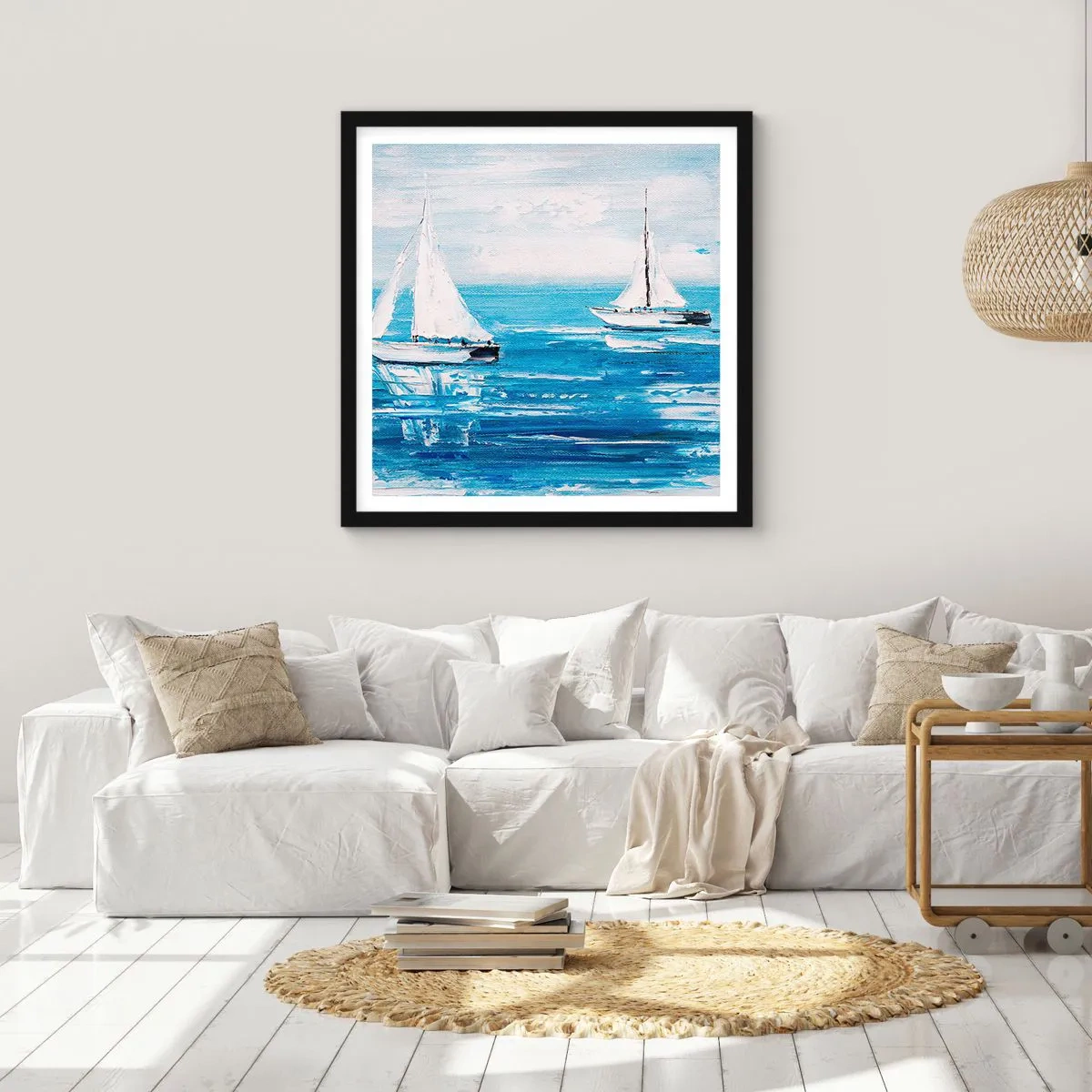 Poster in einem schwarzem Rahmen - Mit Freund an der Seite - 30x30 cm