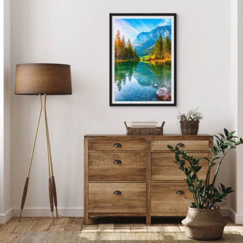 Poster in einem schwarzem Rahmen - Die Sanftheit des Herbstes - 61x91 cm