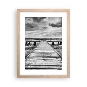 Poster in einem Rahmen aus heller Eiche - Ich warte darauf, dass der Wind wegjagt... - 30x40 cm