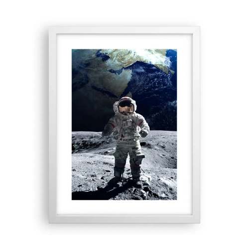 Poster in einem weißen Rahmen - Grüße vom Mond - 30x40 cm