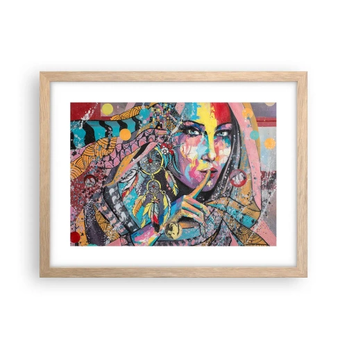 Poster in einem Rahmen aus heller Eiche - Sei still, bis du verstehst - 40x30 cm