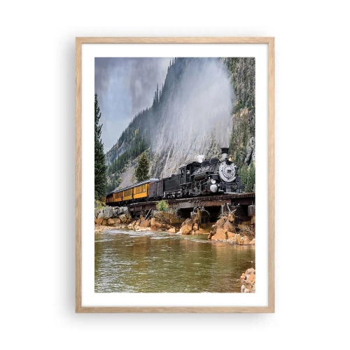 Poster in einem Rahmen aus heller Eiche - Wo willst du hin? Wohin? - 50x70 cm