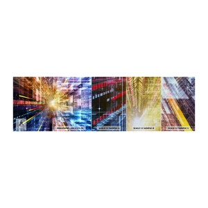 Fototapeten Muster Premium Sand - Leuchtender Korridor - Abstraktion, Grafik, 3D - 100x30 cm