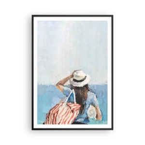 Poster in einem schwarzem Rahmen - Willkommen in den Sommerferien - 70x100 cm