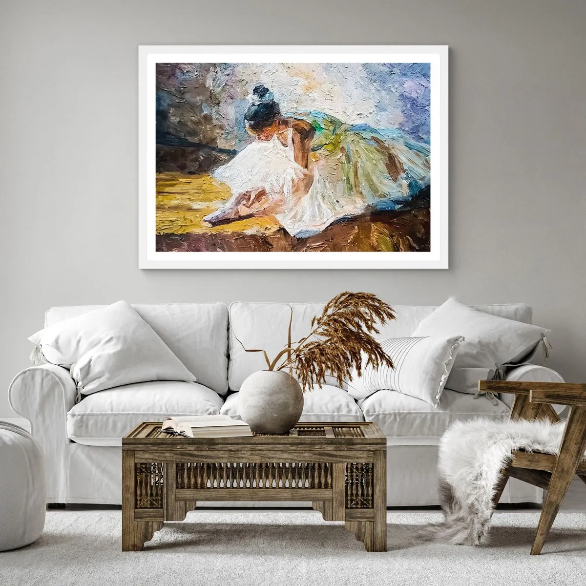 Poster in einem weißen Rahmen - Aus einem Gemälde von Degas - 50x50 cm