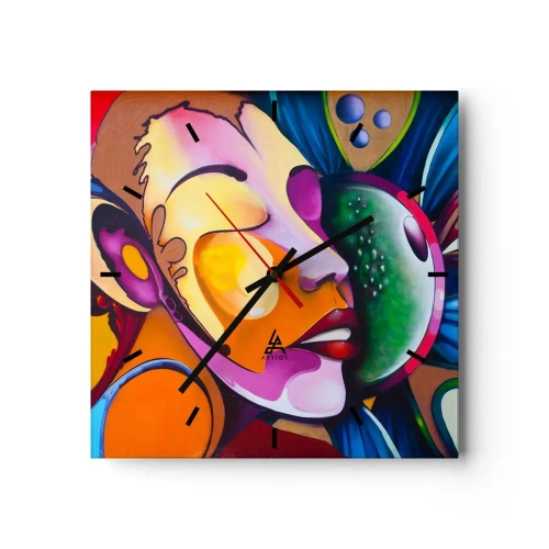 Wanduhr - Glasuhr - Mit Farbe berühren - 40x40 cm