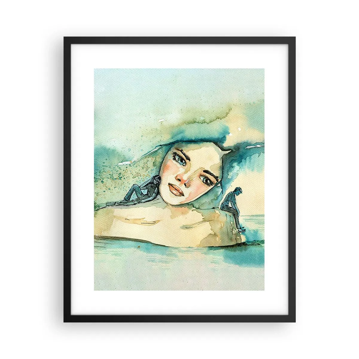 Poster in einem schwarzem Rahmen - Bin ich blau? - 40x50 cm