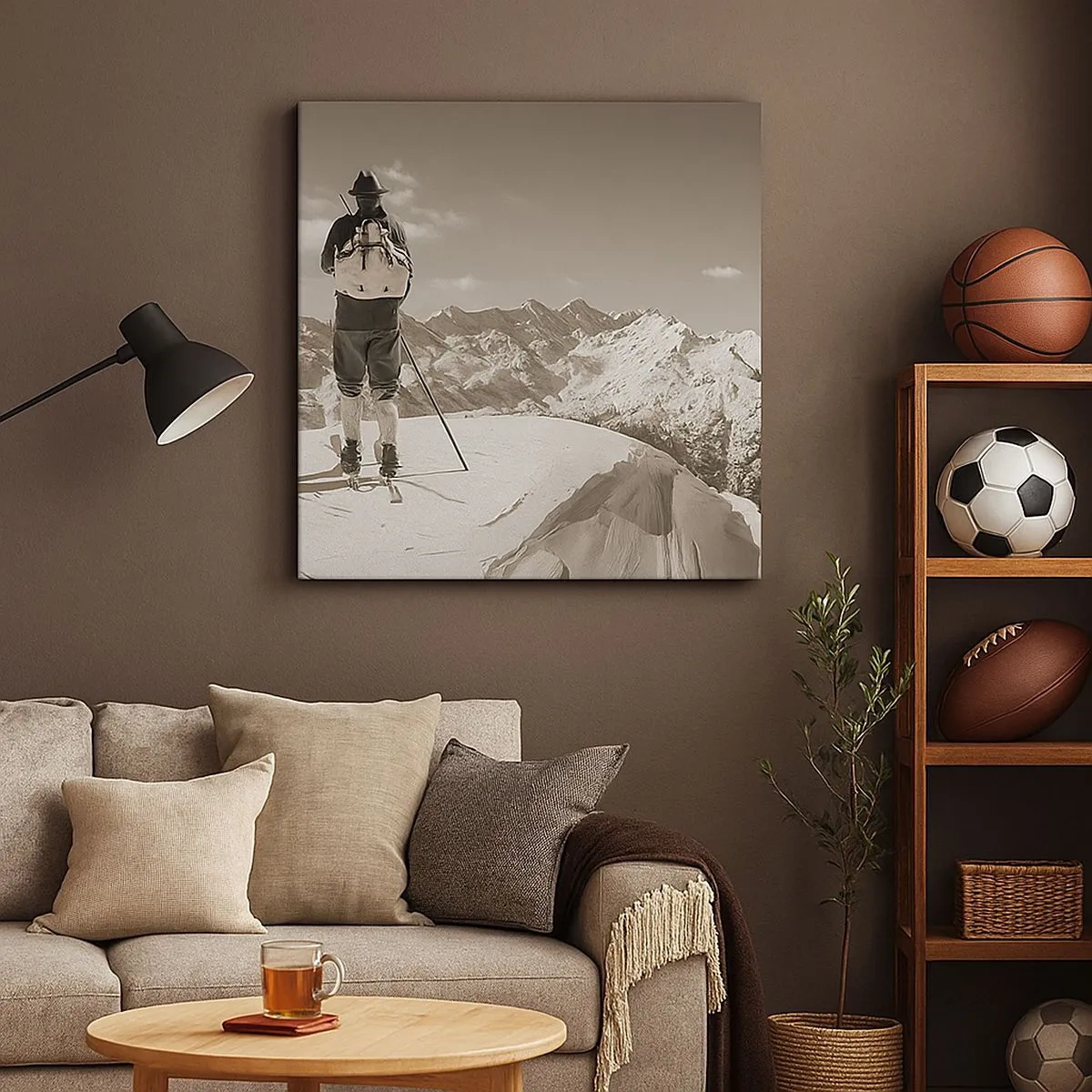 Bild auf Leinwand - Leinwandbild - Und die Berge bleiben unverändert - 30x30 cm