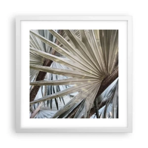 Poster in einem weißen Rahmen - Fans in den Tropen - 40x40 cm