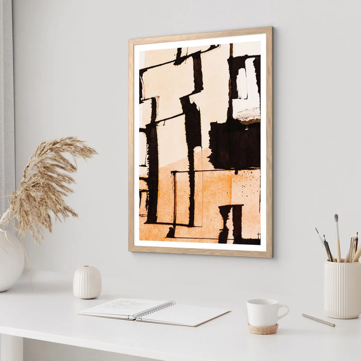 Poster in einem Rahmen aus heller Eiche - Also doch Ordnung - 70x100 cm