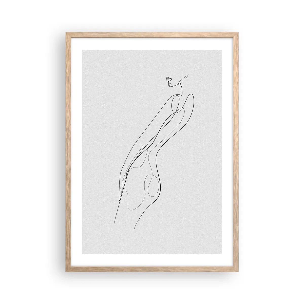 Poster in einem Rahmen aus heller Eiche - Bloß ein Versprechen - 50x70 cm