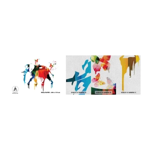 Fototapeten Muster Premium Sand - Jeder kann tanzen - Abstraktion, Elefant, Schmetterling - 100x30 cm