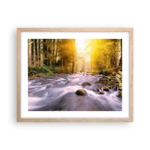 Poster in einem Rahmen aus heller Eiche - Malachit im Silber- und Goldrahmen - 50x40 cm