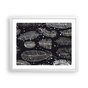 Poster in einem weißen Rahmen - Gefiederte Spitze - 50x40 cm