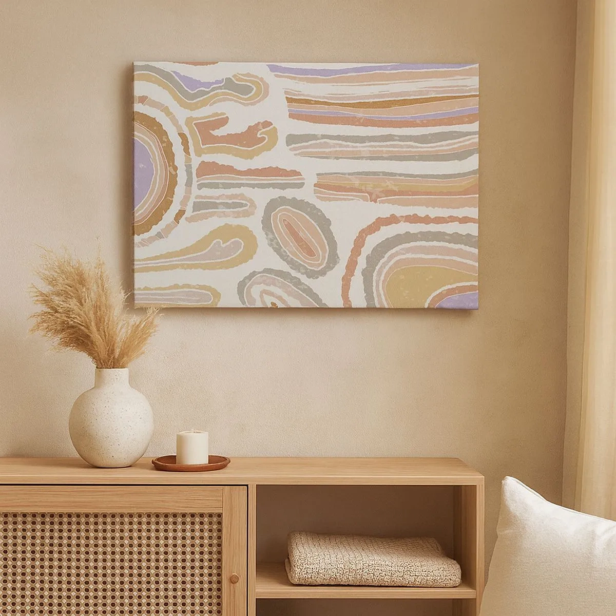 Bild auf Leinwand - Leinwandbild - Bunte Querschnitte abstrakter Formen - 70x50cm - Bunte Querschnitte - Moderne Wanddekoration für Wohnzimmer und Schlafzimmer ARTTOR