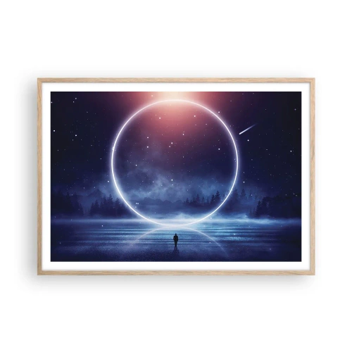 Poster in einem Rahmen aus heller Eiche - Sie sind schon da ... - 100x70 cm