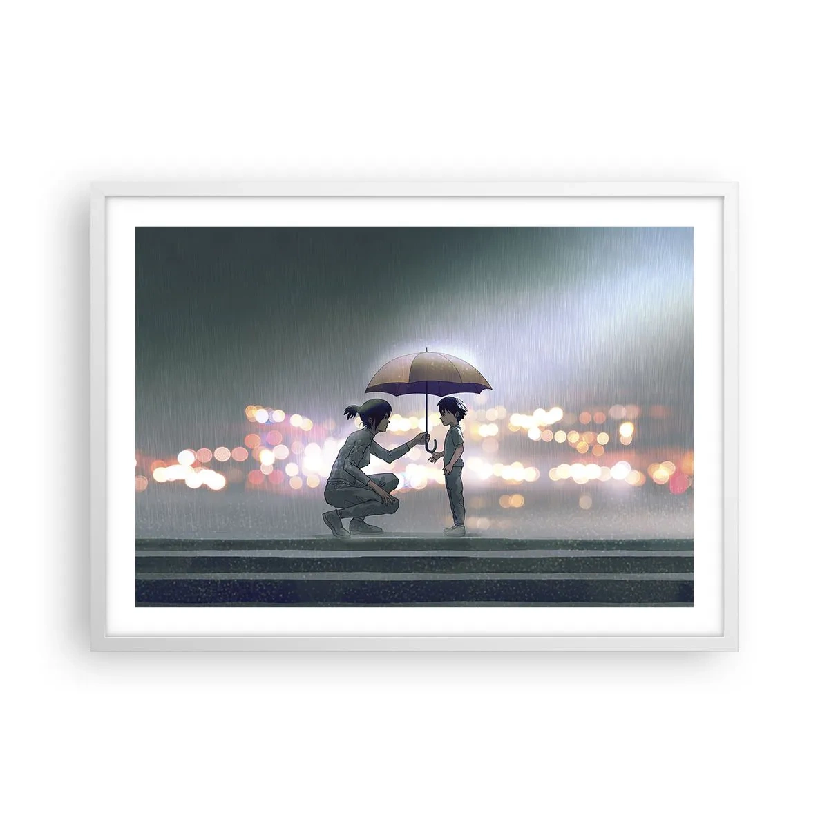 Poster in einem weißen Rahmen - Und jetzt ist alles in Ordnung - 70x50 cm