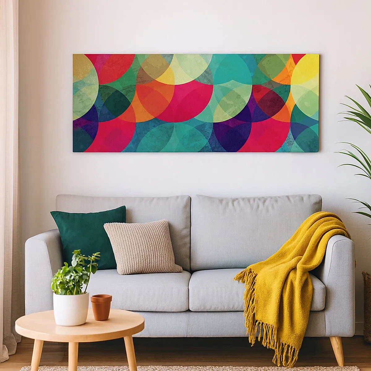 Bild auf Leinwand - Leinwandbild - Aufstieg zum Regenbogen - 100x40 cm