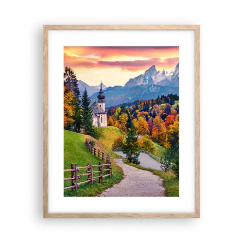 Poster in einem Rahmen aus heller Eiche - Landschaftsartige Malerei - 40x50 cm