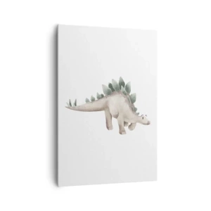 Bild auf Leinwand - Leinwandbild - Ein süßer Dinosaurier in Pastellfarben - 70x100cm - Euer Freund - Moderne Wanddekoration für Wohnzimmer und Schlafzimmer ARTTOR