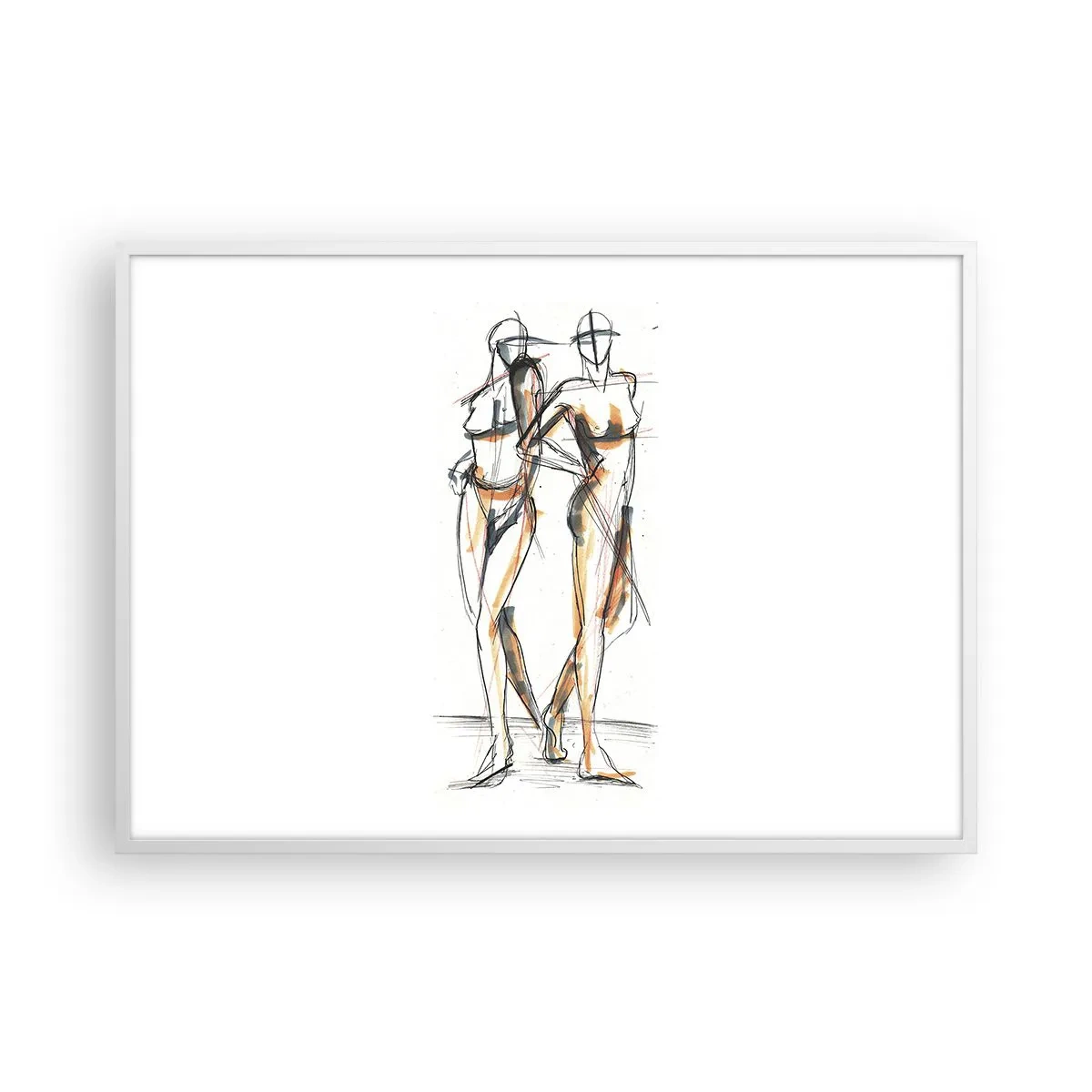 Poster in einem weißen Rahmen - Studie der Gnade - 100x70 cm