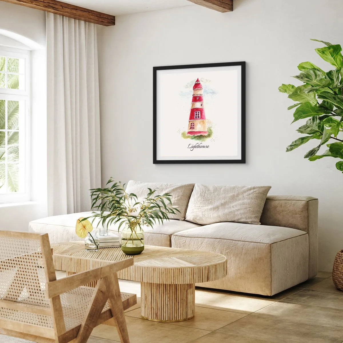 Poster in einem schwarzem Rahmen - Das Wetter ringsum ist immer gut - 60x60 cm