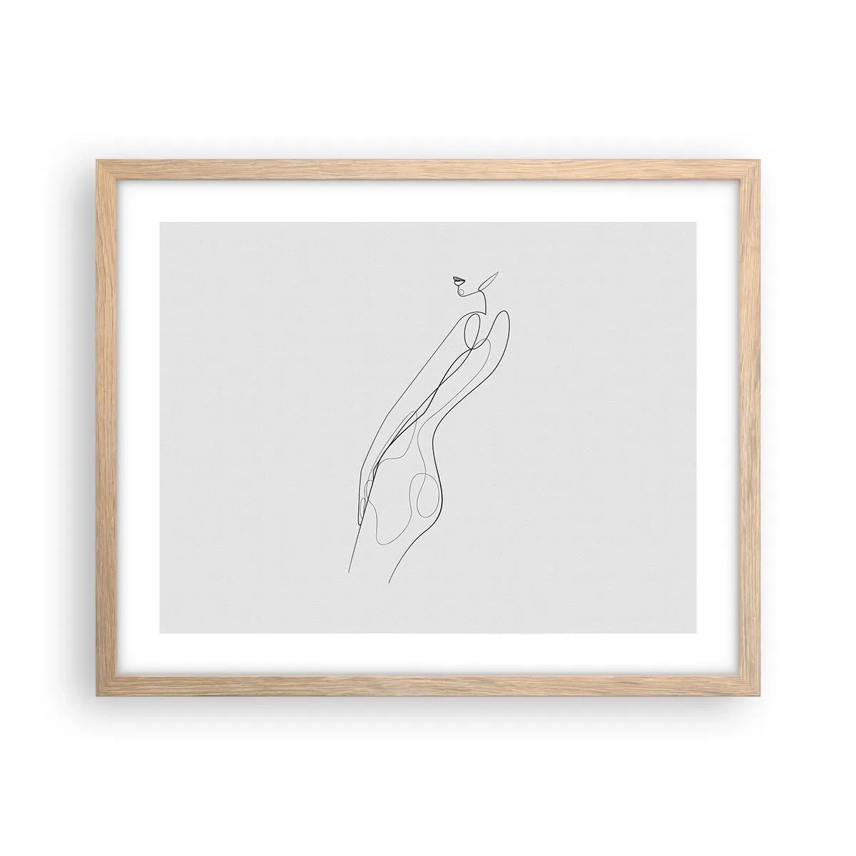 Poster in einem Rahmen aus heller Eiche - Bloß ein Versprechen - 50x40 cm