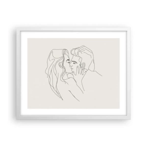 Poster in einem weißen Rahmen - Verstrickt im Gefühl - 50x40 cm