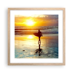 Poster in einem Rahmen aus heller Eiche - Die Rückkehr des Kriegers - 40x40 cm