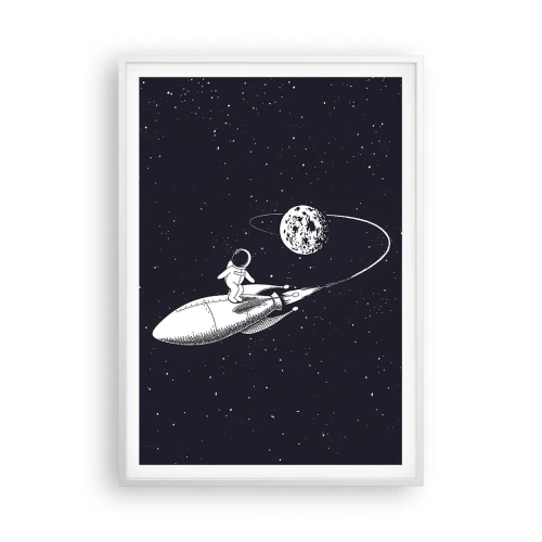 Poster in einem weißen Rahmen - Weltraumsurfer - 70x100 cm