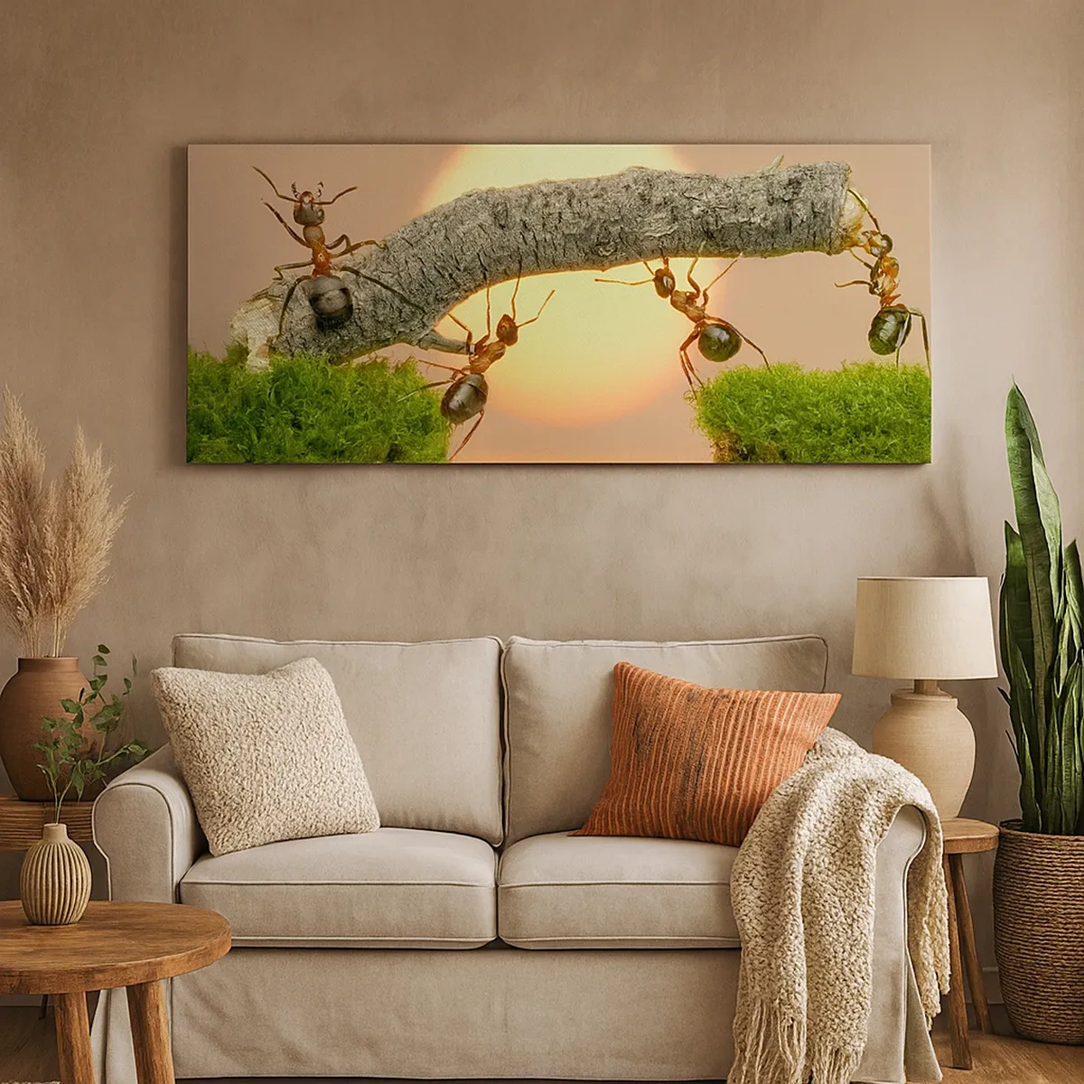 Bild auf Leinwand - Leinwandbild - Glücklich, zusammen arbeiten - 30x30 cm