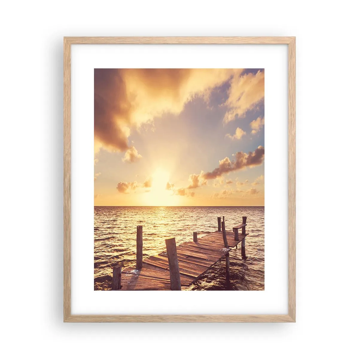 Poster in einem Rahmen aus heller Eiche - Das goldene Land der Sanftmut - 40x50 cm