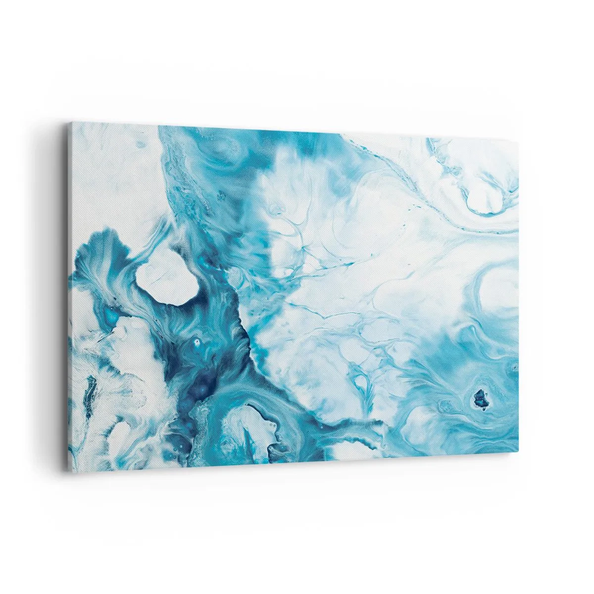 Bild auf Leinwand - Leinwandbild - Abstraktes Muster in Blautönen - 120x80cm - Blaues Konzert - Moderne Wanddekoration für Wohnzimmer und Schlafzimmer ARTTOR