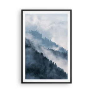 Poster in einem schwarzem Rahmen - Mystik der Berge - 61x91 cm