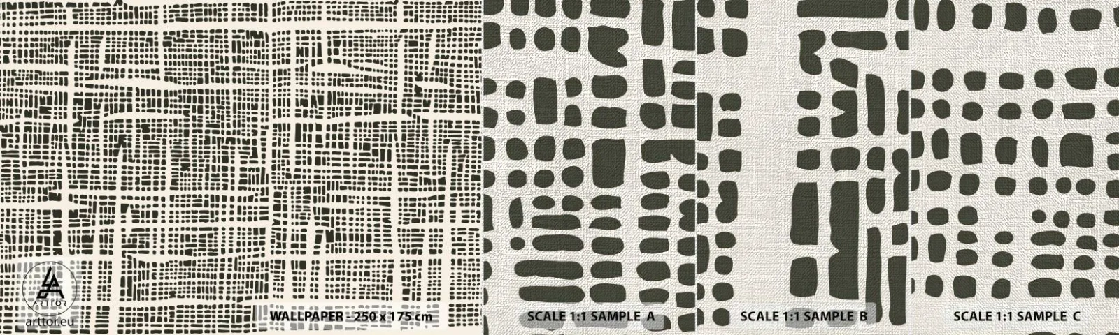 Fototapeten Muster Premium Canvas - Gewebte Komposition - Abstraktion, Grafik, Stück - 100x30 cm