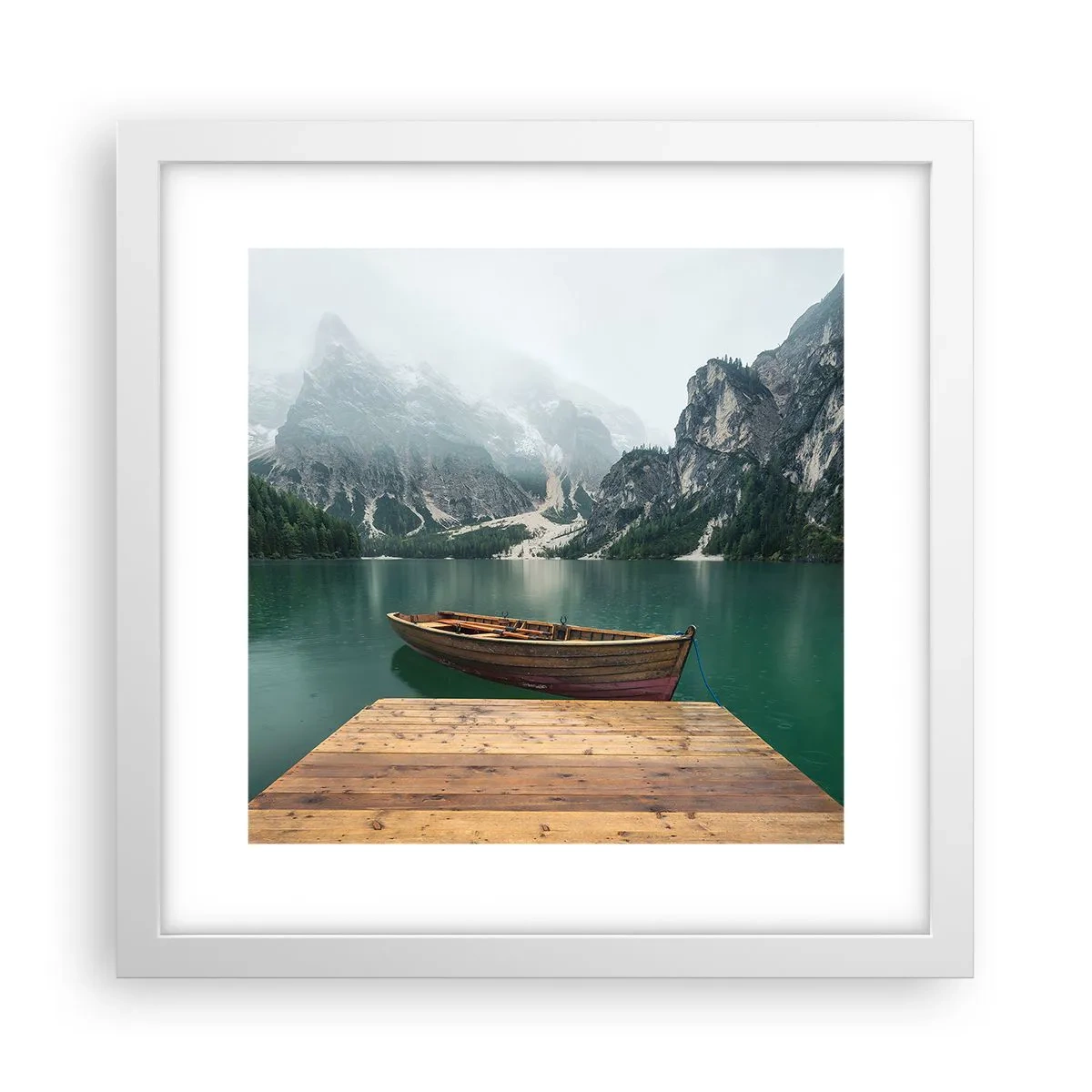 Poster in einem weißen Rahmen - Und die stolzen Felsen der Stirn - 30x30 cm