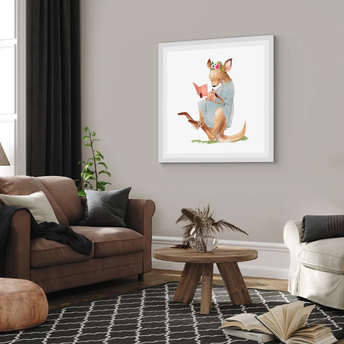 Poster in einem weißen Rahmen - Lies mir vor Mama - 40x40 cm