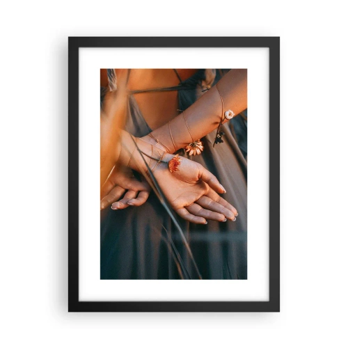 Poster in einem schwarzem Rahmen - Verbunden mit der Natur - 30x40 cm